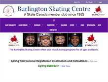 Tablet Screenshot of burlingtonskatingcentre.ca